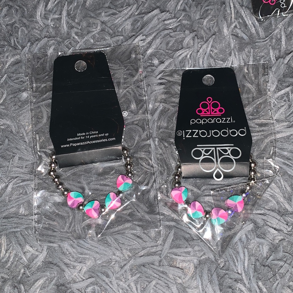 2 Paparazzi Rainbow Heart Bracelets ❤️
